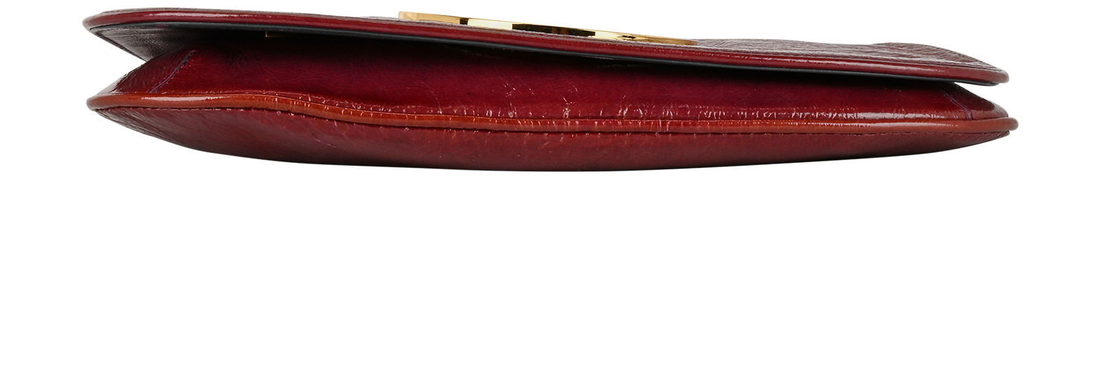 Logo Clutch, &pound;80, Handbags, Burgundy, Patent Leather, Top view